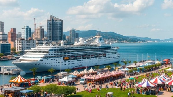 Norfolk Cruise Tourism Expansion with lively waterfront festival scene.