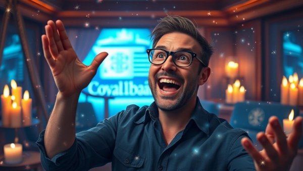 Magical Royal Caribbean experiences illustration with enthused man.