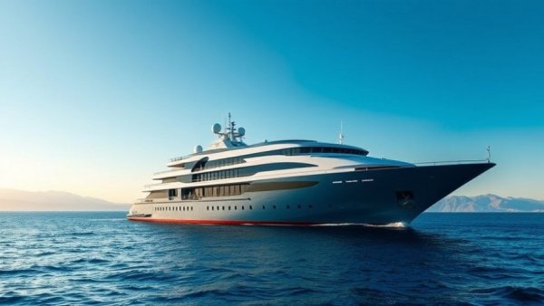 Luxurious cruise ship on Trans-Atlantic crossing to South America.