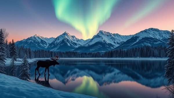 Holland America Pendleton Woolen Mills Blanket design featuring moose and mountains.