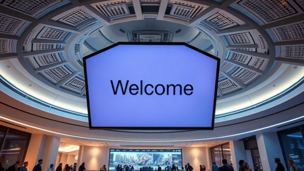 Royal Caribbean News event with futuristic screen display.