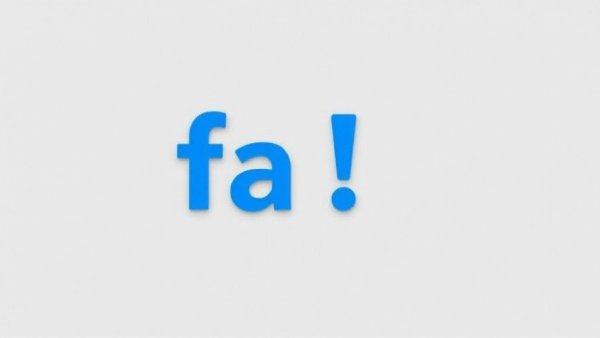 Blue 'fa' exclamation mark on gray background