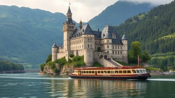 Viking Cruises PGA TOUR Partnership castle and cruise ship scene.