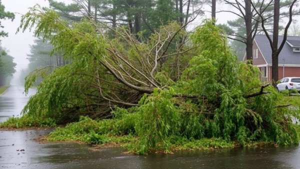 Wild weather brings down trees, blocks roads, while elsewhere scorches