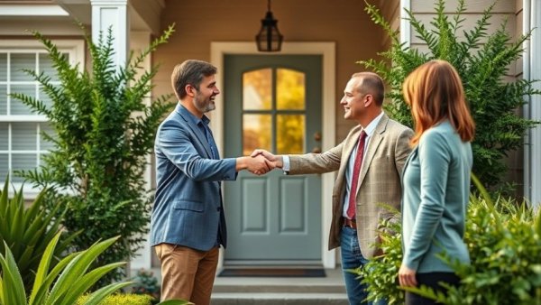 Real estate agent and client discussing New Year’s resolutions for selling your home.