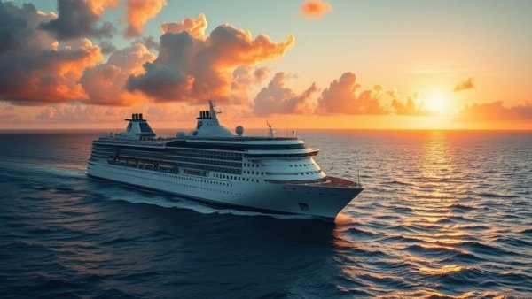 Royal Caribbean Points Choice program cruise ships at sunset.