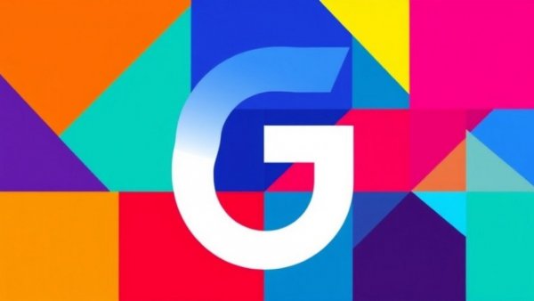 Abstract colorful G logo with overlapping rectangles.