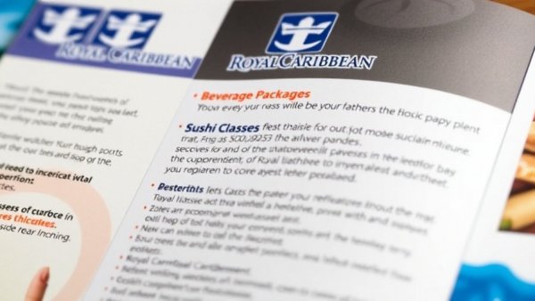Royal Caribbean brochure detailing offers on Liberty of the Seas Bahamas Cruise