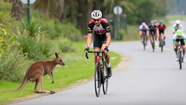 Cyclist recovers to win Tour Down Under after being knocked off his bike by a kangaroo