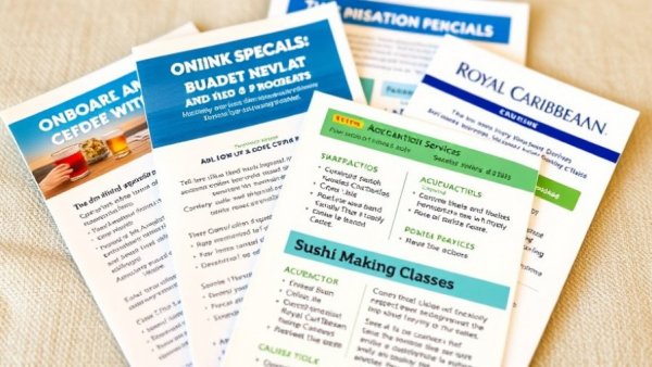 Promotional offers on Symphony of the Seas Eastern Caribbean Cruise pamphlet.