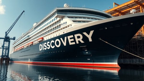 Royal Caribbean Discovery Class ship docked for maintenance