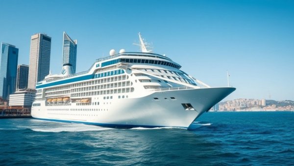 Cruise ship in harbor with adjustments in Bahamas cruise itinerary.