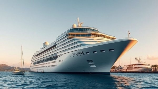 Royal Caribbean cruise ship docked peacefully, blizzard reroute context.