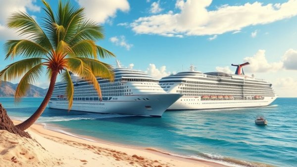 Luxury Cruise Market Growth report cover with cruise ships and graphics.