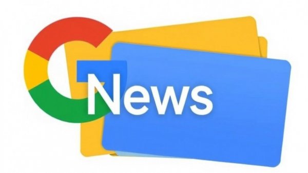 Google News logo with colorful overlapping cards.