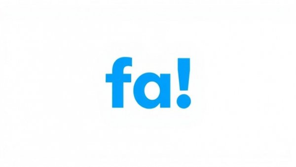 Graphic with 'fa!' in blue