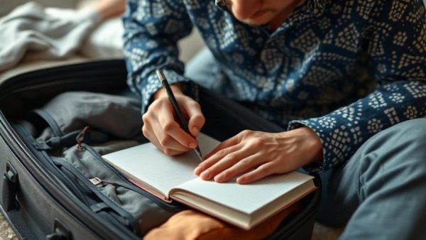 Organizing travel essentials for seniors in a suitcase.