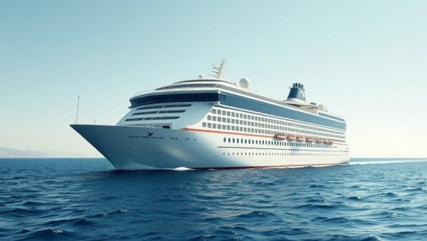 AIDAprima winter cruise to Europe on clear blue ocean.