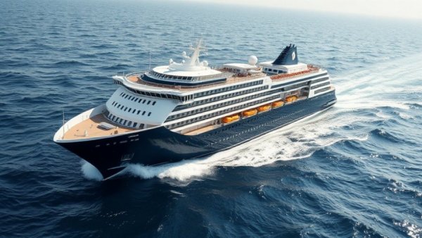 Modern cruise ship sailing the ocean