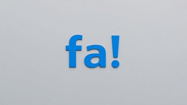 Minimalist 'fa!' design on gray background.