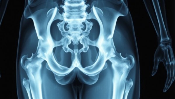 X-ray showing a possible missed pelvic fracture.
