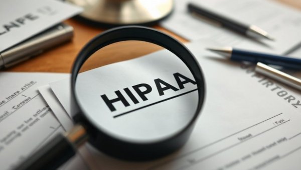 Magnifying glass highlighting HIPAA document relates to access to health information.