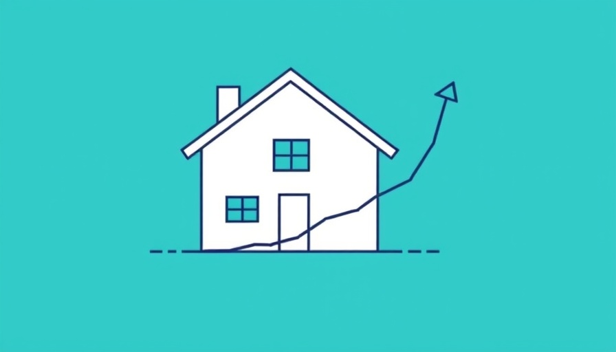 Minimalist house and graph illustration symbolizing best time to invest in property.