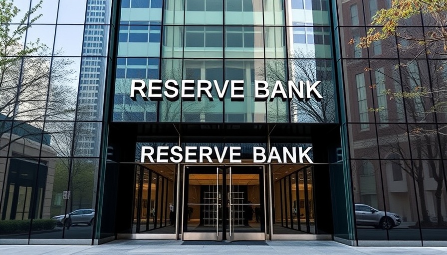 Reserve Bank of New Zealand entrance reflecting surroundings, showcasing modern architecture.