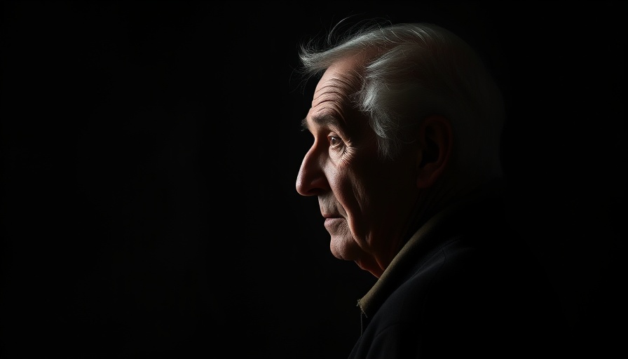 Elderly man profile in shadow, symbolic of vascular dementia awareness.