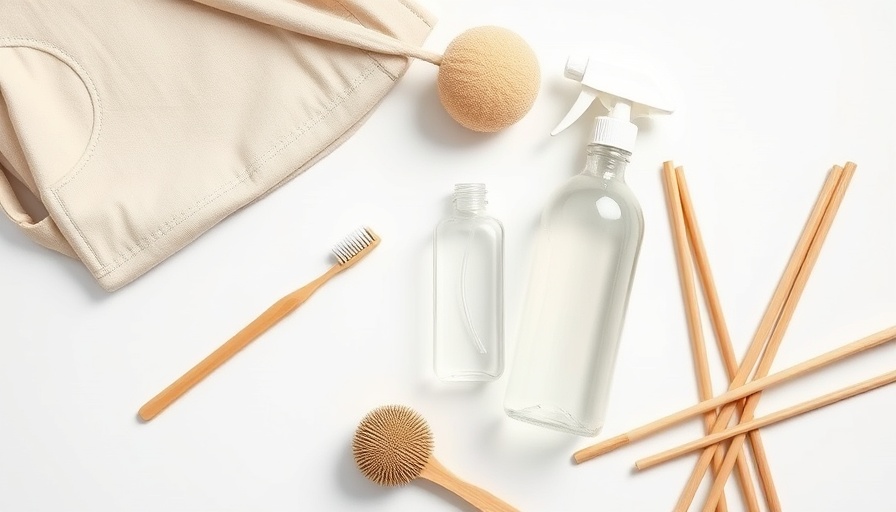 Eco-friendly products for zero waste lifestyle on white background.