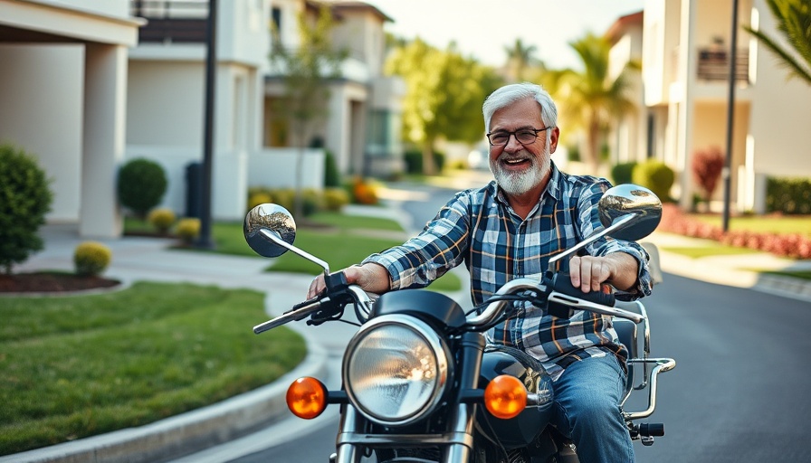 Senior men enjoying motorcycle ride, highlighting importance of hobbies.