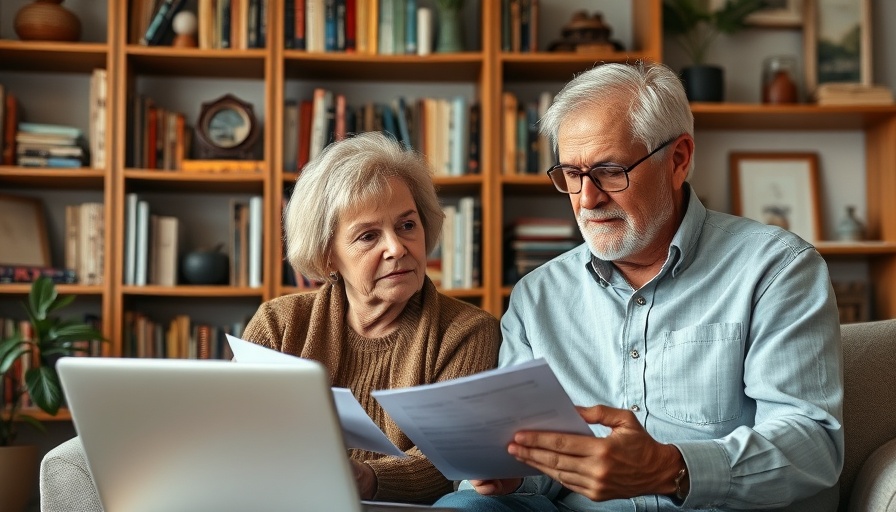 Senior couple discussing retirement rights on a laptop