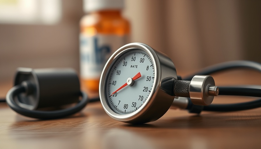 Close-up of a blood pressure gauge on a table.