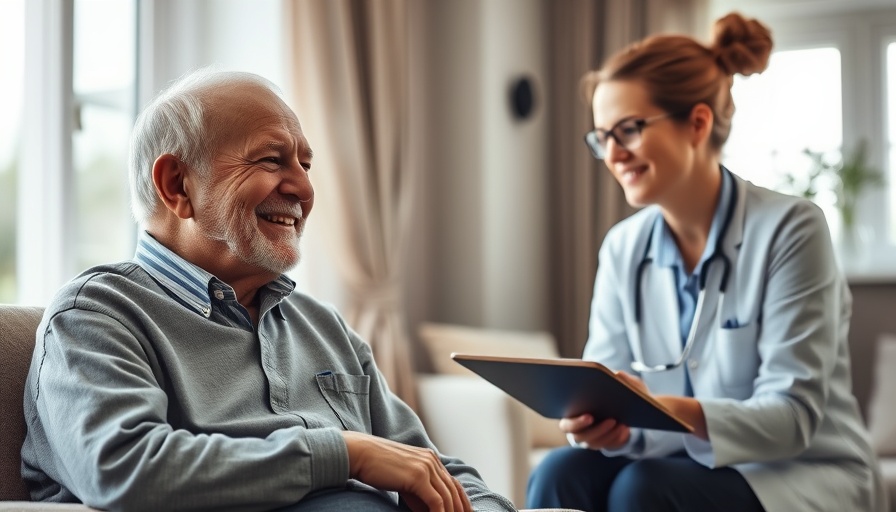Stroke Prevention Strategies for Older Adults: Elderly man consulting with a healthcare professional in warm lighting.
