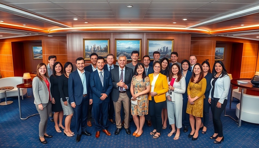 Aroya Cruises group photo showcasing Mediterranean travel trends.