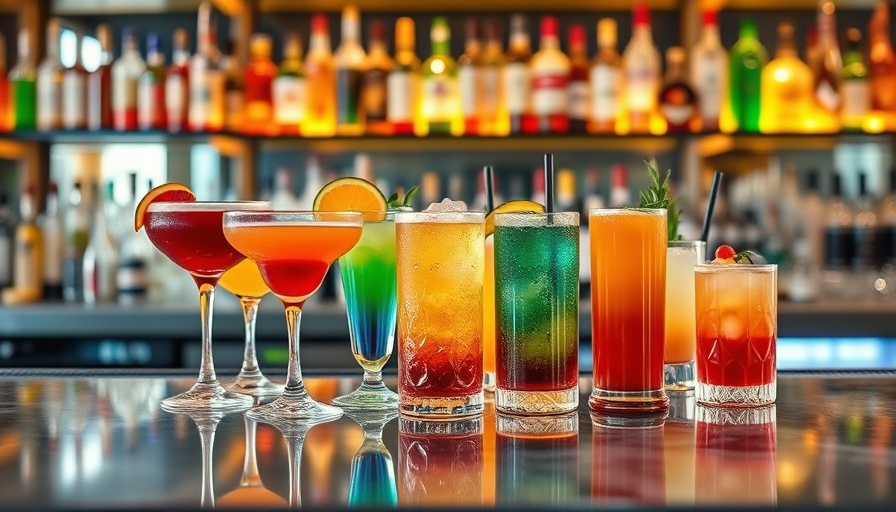 Cocktails at a bar representing Royal Caribbean drink package policy.