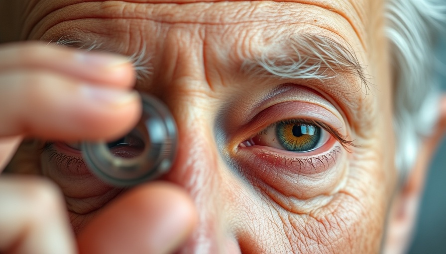 Senior man's eyes showing early stages of cataracts.