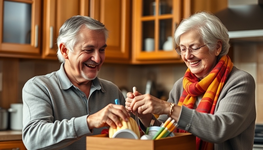 Elderly couple organizing kitchen items, Downsizing Without the Stress.