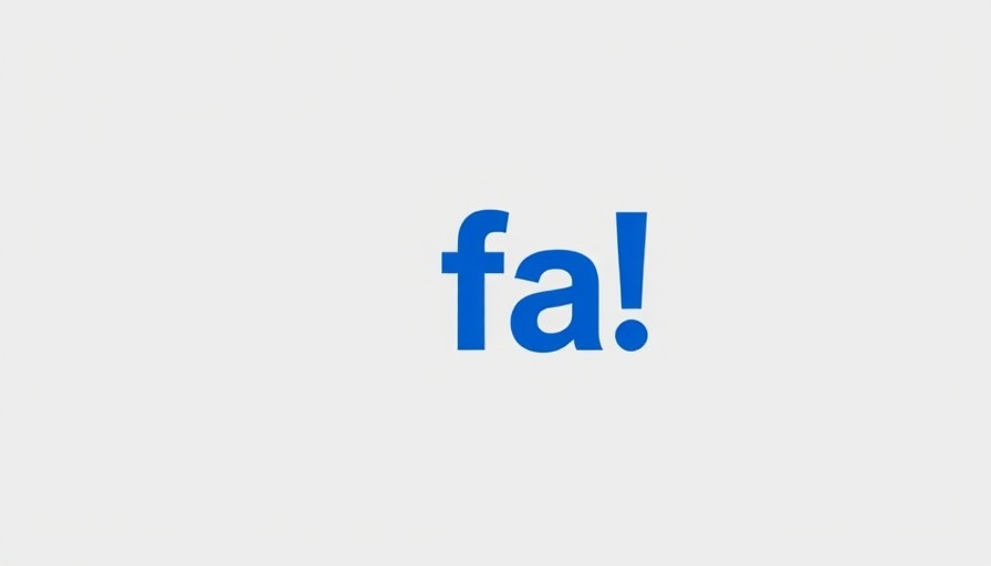 Bold blue 'fa!' on light grey background, minimalist design.