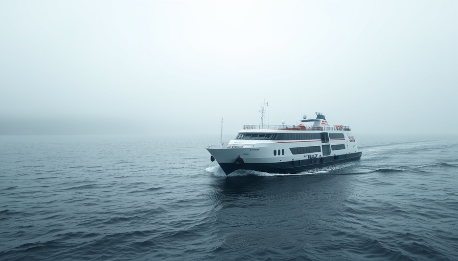 Eco-friendly ferry highlighting climate-neutral emissions in maritime travel.