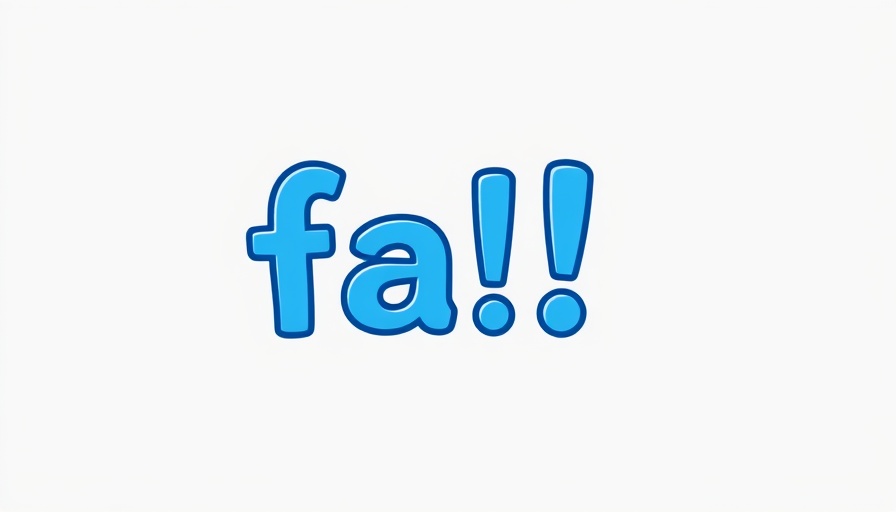 Blue 'fa!' text on light gray background