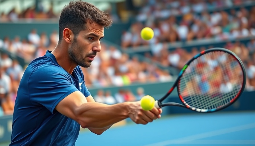 Focused athlete executing topspin dink on a vibrant court.