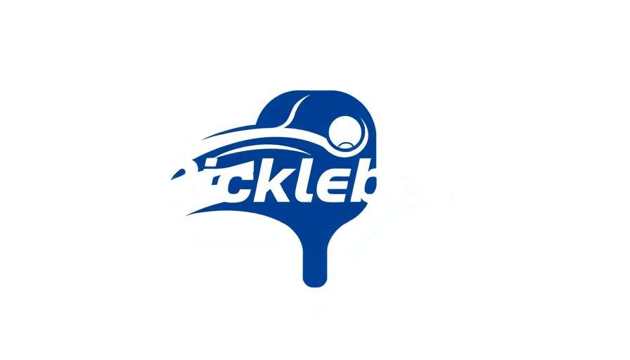 Modern blue pickleball logo design.