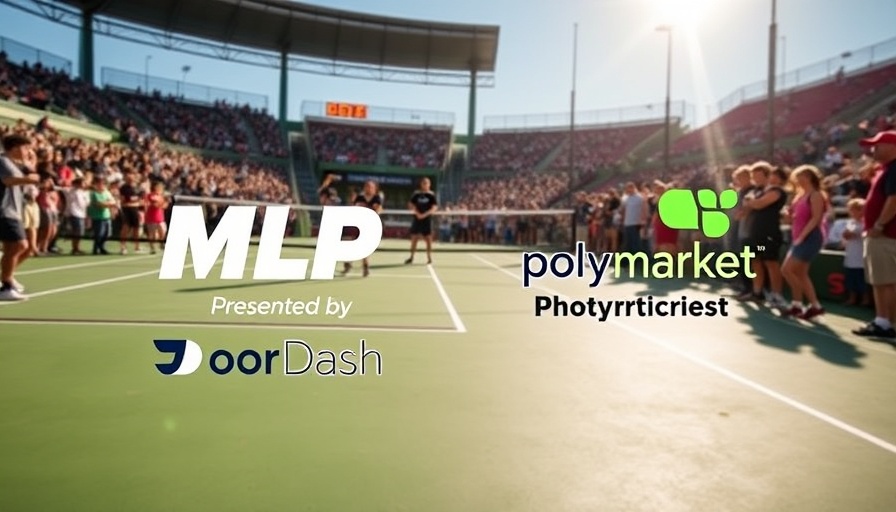 Polymarket Major League Pickleball betting scene with logos overlay.