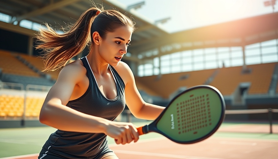 Female pickleball player concentrating during Major League Pickleball match