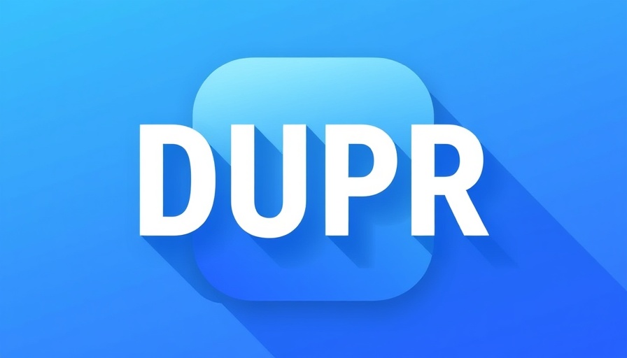 Minimalistic blue app icon with white 'DUPR' text