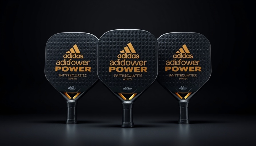 Sleek adiPower paddle line featuring three paddles with elegant design.