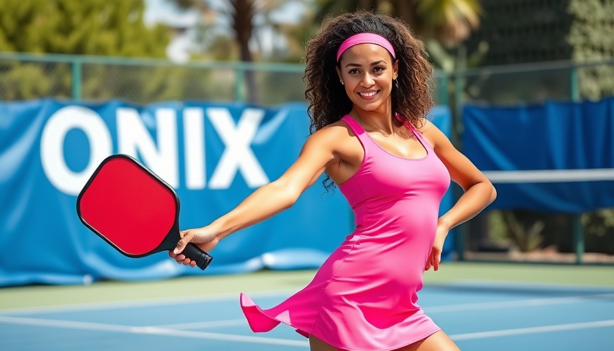 ONIX Pickleball Breast Cancer Support - Athletic woman posing confidently.