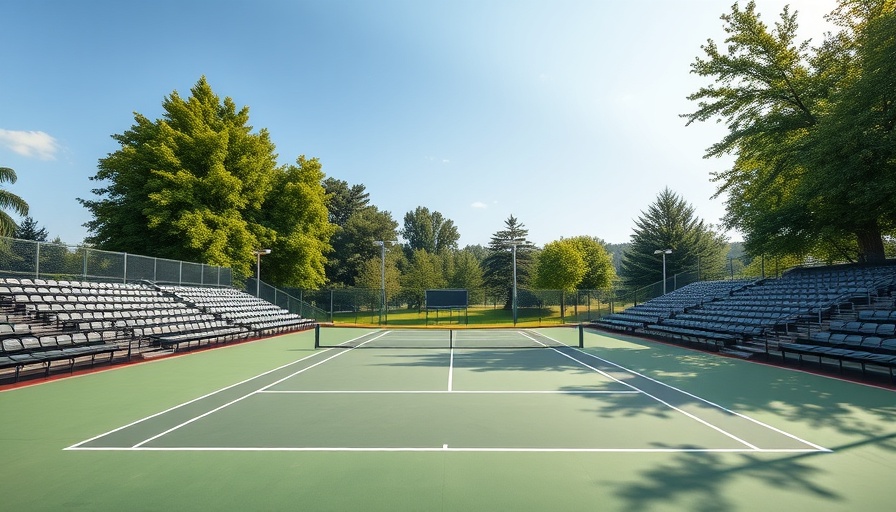 Empty pickleball court at Virginia Beach Cup 2025