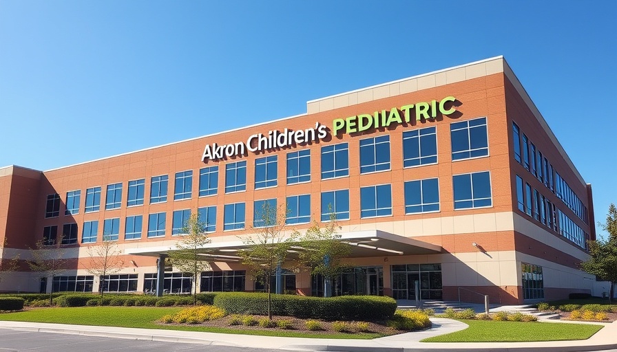 Akron Children’s Pediatrics Cuyahoga Falls building on a sunny day.